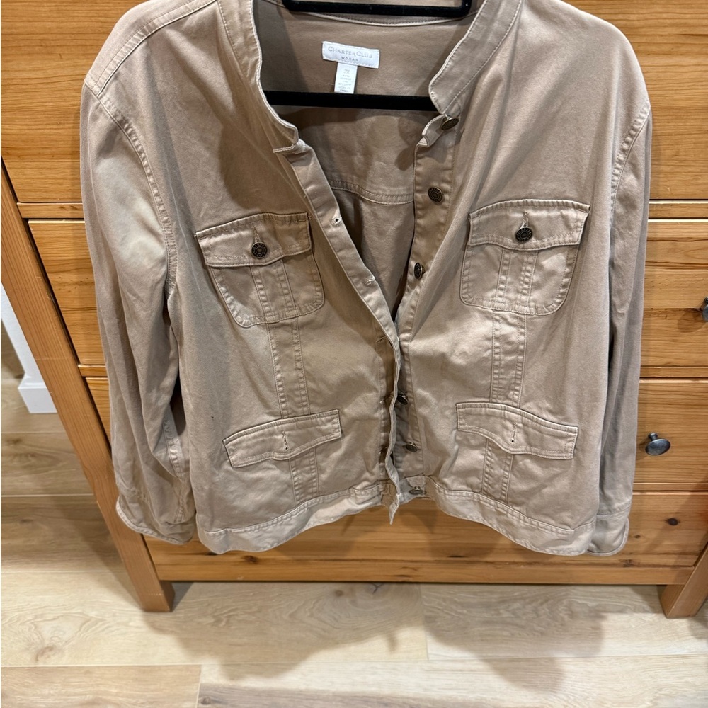 Charter Club Cream Utility Jacket